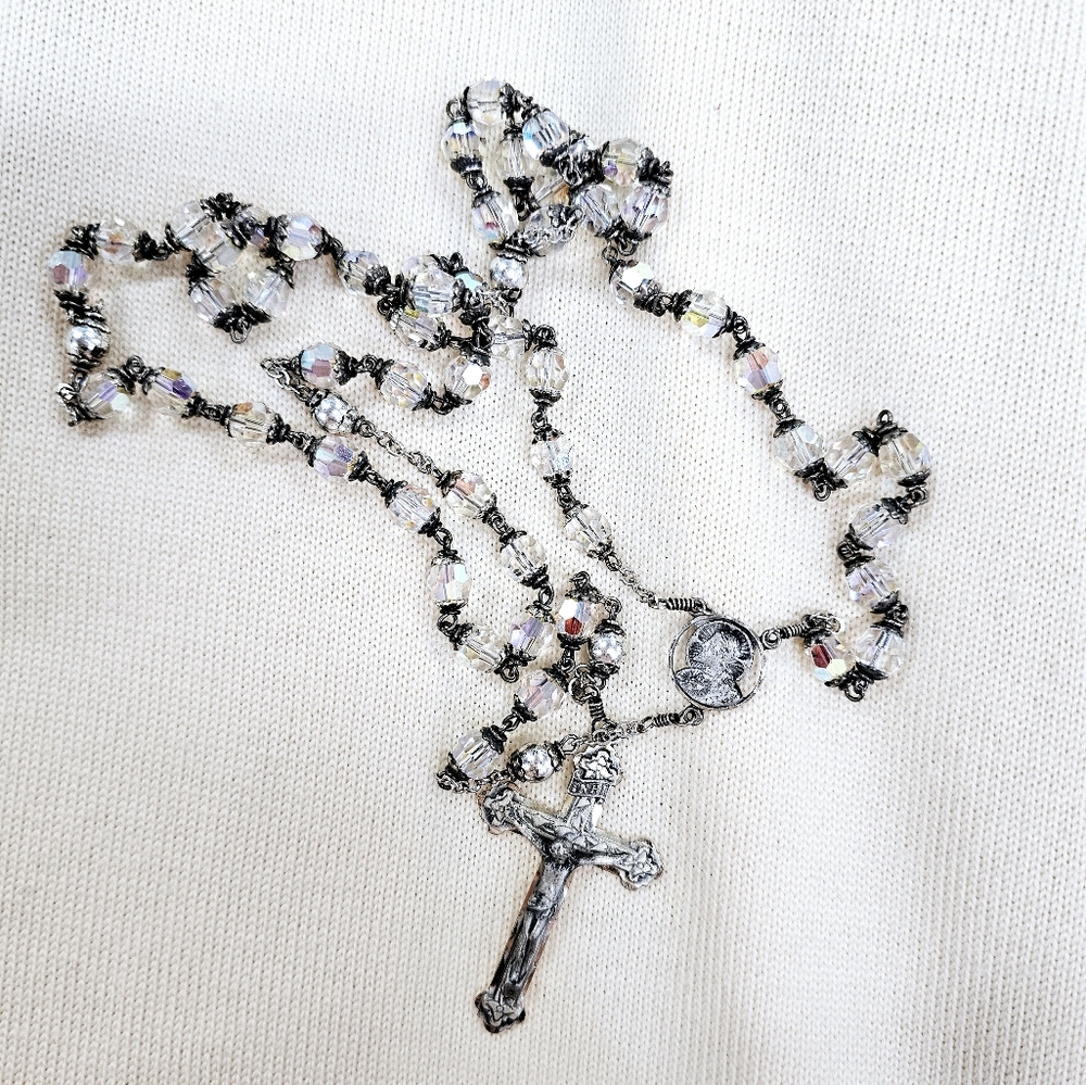 Sterling Silver Crystal Rosary